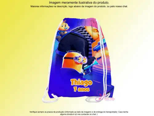 Mochilinha Saco Personalizada Minions