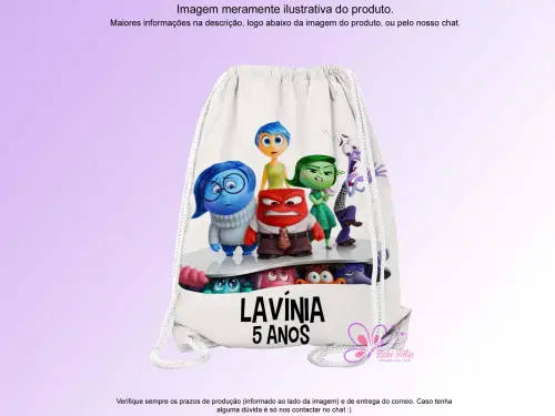 Mochilinha Saco Personalizada Divertidamente