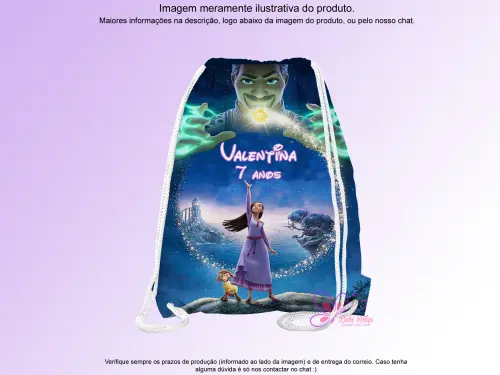 Mochilinha Saco Personalizada Wish