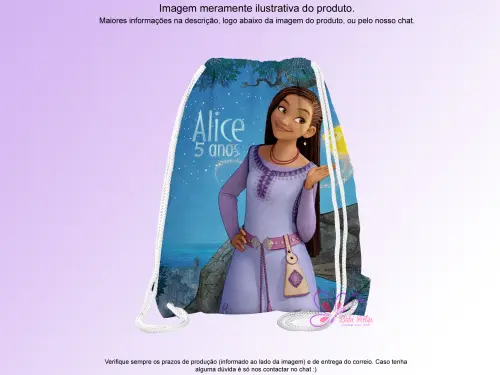 Mochilinha Saco Personalizada Wish