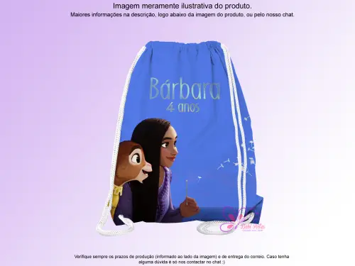 Mochilinha Saco Personalizada Wish