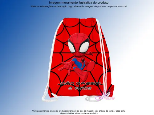 Mochilinha Saco Personalizada Homem Aranha