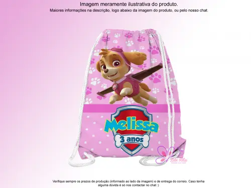 Mochilinha Saco Personalizada Patrulha Canina