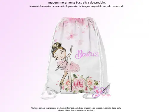 Mochilinha Saco Personalizada Bailarina