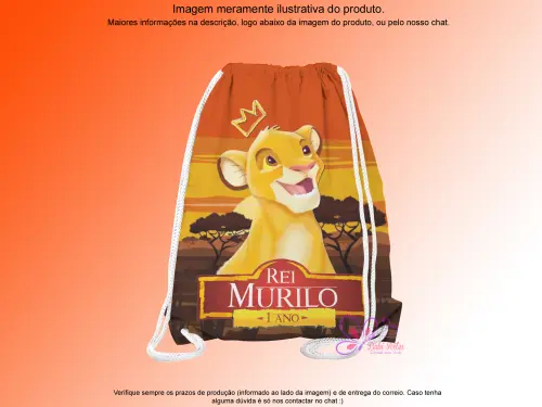 Mochilinha Saco Personalizada O Rei Leão
