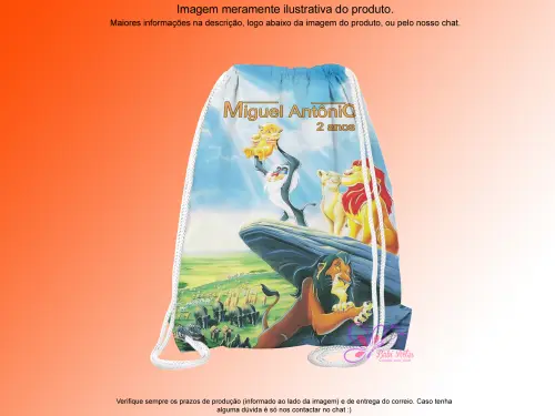 Mochilinha Saco Personalizada O Rei Leão