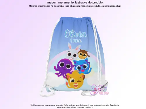 Mochilinha Saco Personalizada Bolofofos