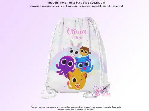 Mochilinha Saco Personalizada Bolofofos