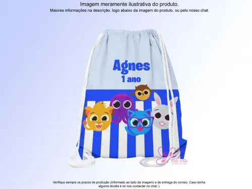 Mochilinha Saco Personalizada Bolofofos