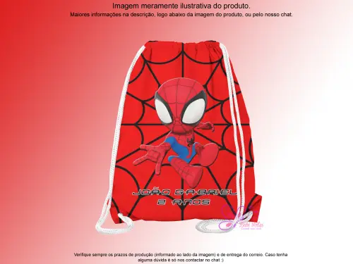 Mochilinha Saco Personalizada Homem Aranha