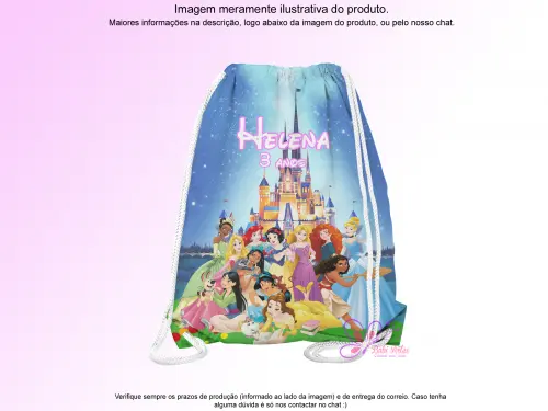 Mochilinha Saco Personalizada Princesas