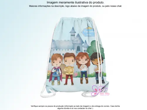 Mochilinha Saco Personalizada Princesas