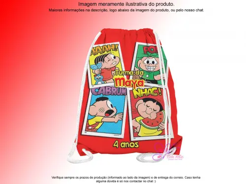 Mochilinha Saco Personalizada Turma da Monica