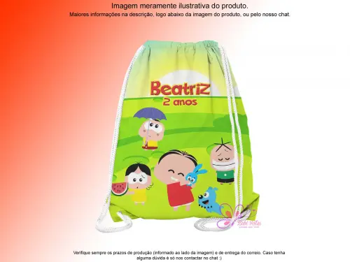 Mochilinha Saco Personalizada Turma da Monica