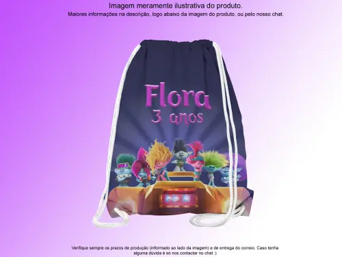 Mochilinha Saco Personalizada Trolls