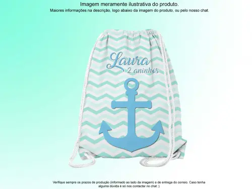 Mochilinha Saco Personalizada Sereia