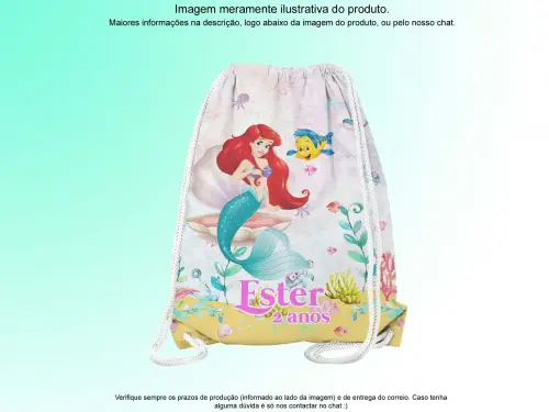 Mochilinha Saco Personalizada Sereia
