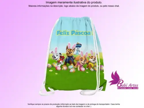 Mochilinha Personalizada Páscoa Patrulha Canina