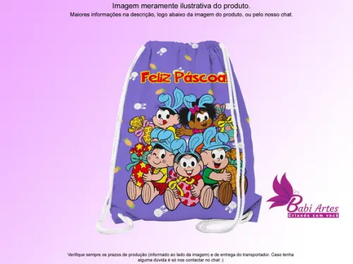 Mochilinha Personalizada Páscoa Turma da Mônica