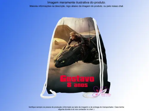 Mochilinha Personalizada Como Treinar Seu Dragão