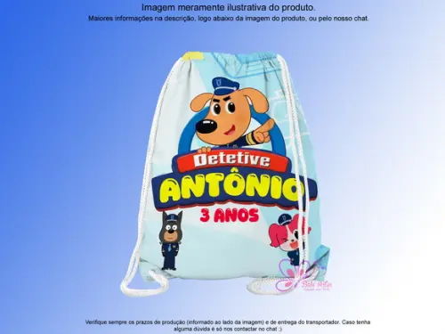 Mochilinha Personalizada Detetive Labrador