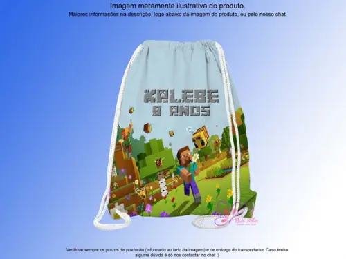 Mochilinha Personalizada Minecraft