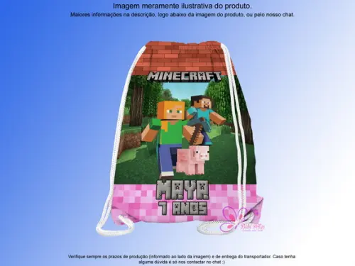 Mochilinha Personalizada Minecraft