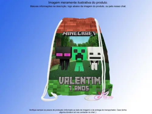 Mochilinha Personalizada Minecraft