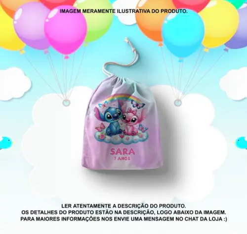 Saquinho Surpresa Personalizado Stitch