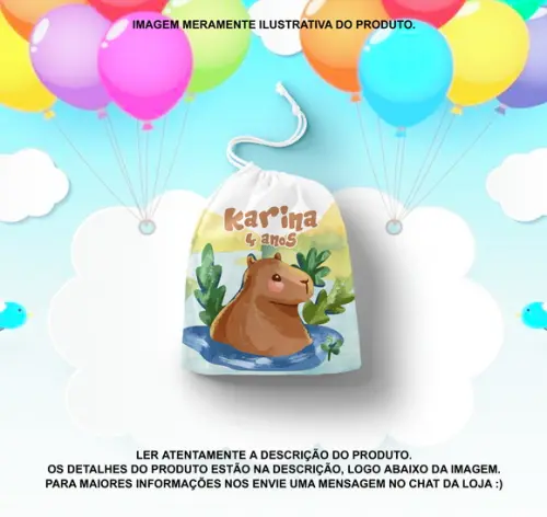 Saquinho Surpresa Personalizado Capivara