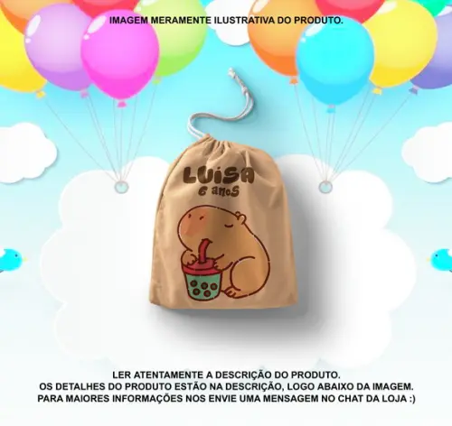 Saquinho Surpresa Personalizado Capivara