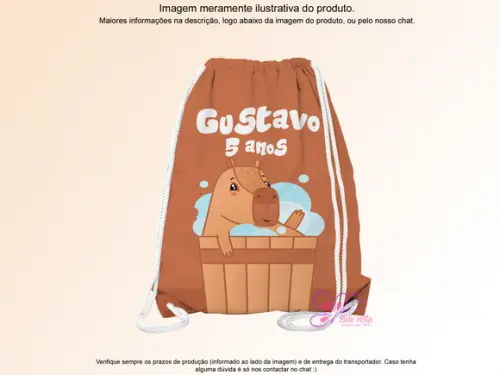 Mochilinha Personalizada Capivara