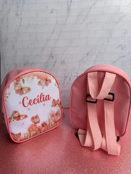 Mochila de Costas Infantil Personalizada Jardim Encantado