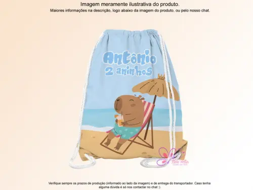 Mochilinha Personalizada Capivara
