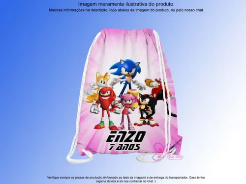 Mochilinha Personalizada Sonic