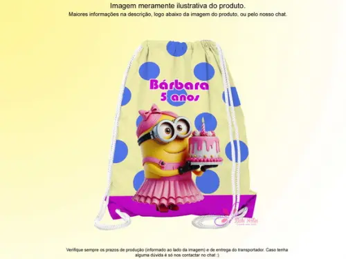 Mochilinha Personalizada Minions Rosa