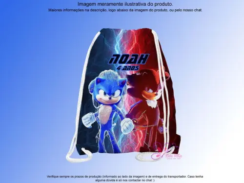 Mochilinha Personalizada Sonic