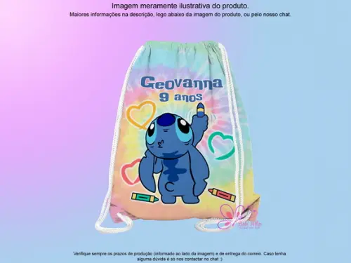 Mochilinha Personalizada Stitch