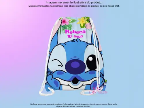Mochilinha Personalizada Stitch