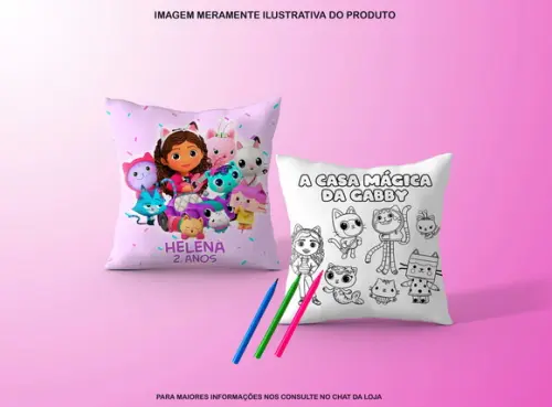 Almofadinha a Casa Magica C/verso p/ Colorir+canetinhas