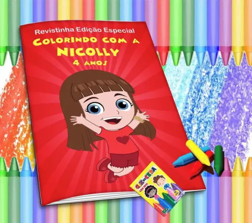 Revistinha p/ Colorir Personaliz Lucas Neto + Giz de Cera