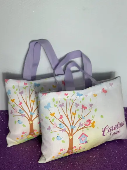 Sacolinhas Ecobag Personalizadas 28x19cm Jardim Encantado