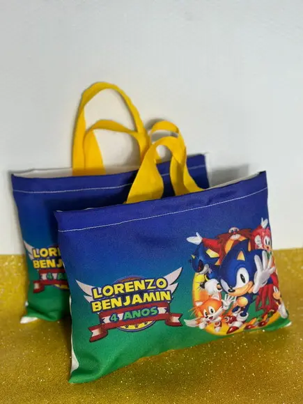 Sacolinha Ecobag Personalizadas 28x19cm Sonic