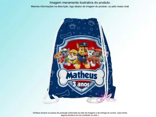 Mochilinha Personalizada Patrulha Canina