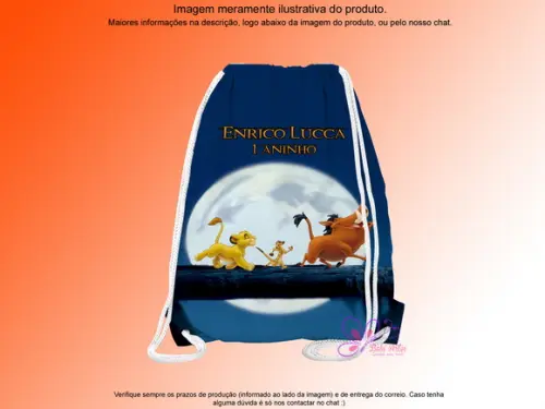 Mochilinha Personalizada o Rei Leão