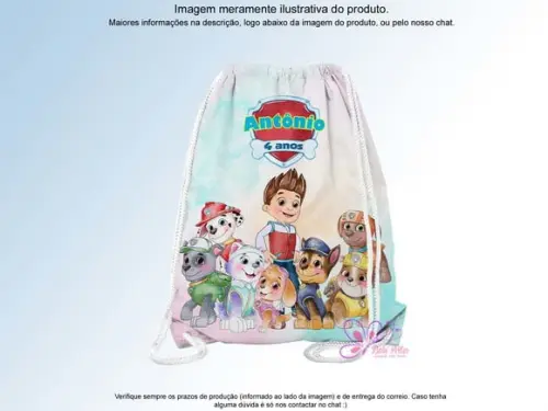 Mochilinha Personalizada Patrulha Canina