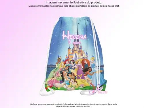 Mochilinha Personalizada Princesas Disney