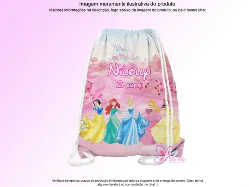 Mochilinha Personalizada Princesas Disney
