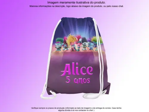 Mochilinha Personalizada Trolls