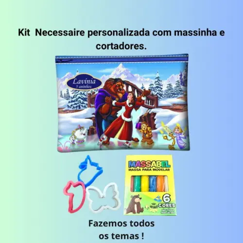 Kit Nécessaire Pers. a Bela e a Fera c/ Massinha e Cortador
